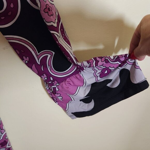 Inc International Concept Mod 70s Style Purple Paisley Shirt Dress Size S - Picture 4 of 5